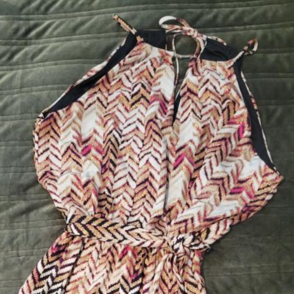 White House Black Market Spaghetti Strap Tie Belt Dress Size M New With Tags